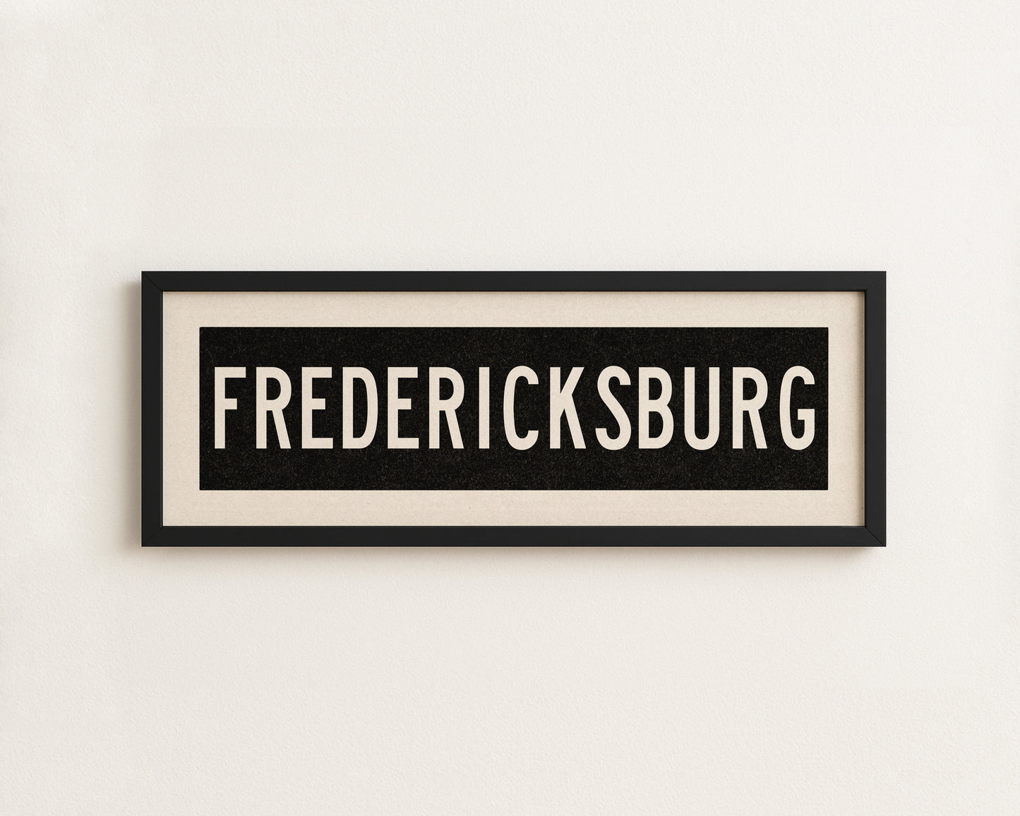 Framed Fredericksburg Bus Scroll Sign