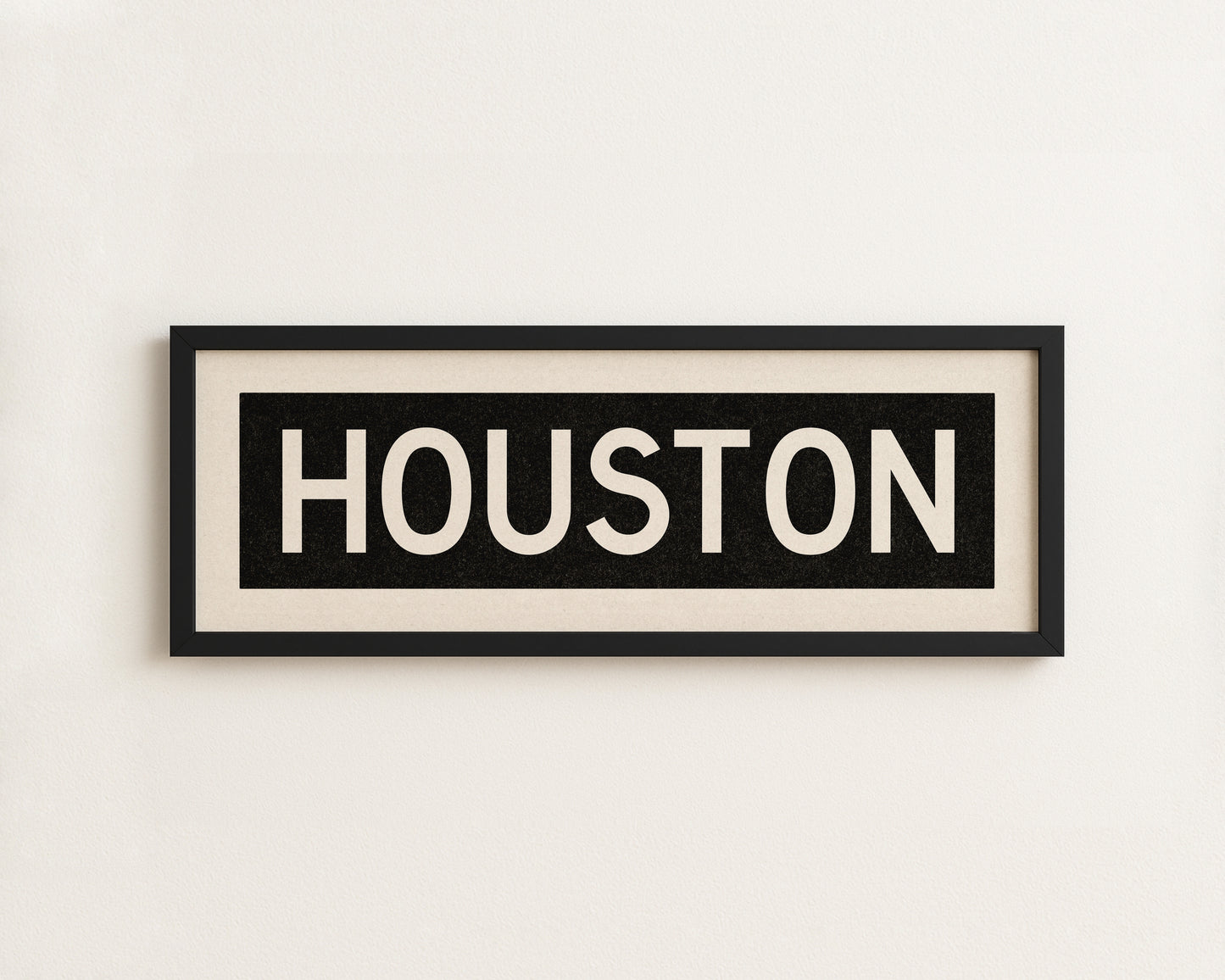 Framed Houston Bus Scroll Sign