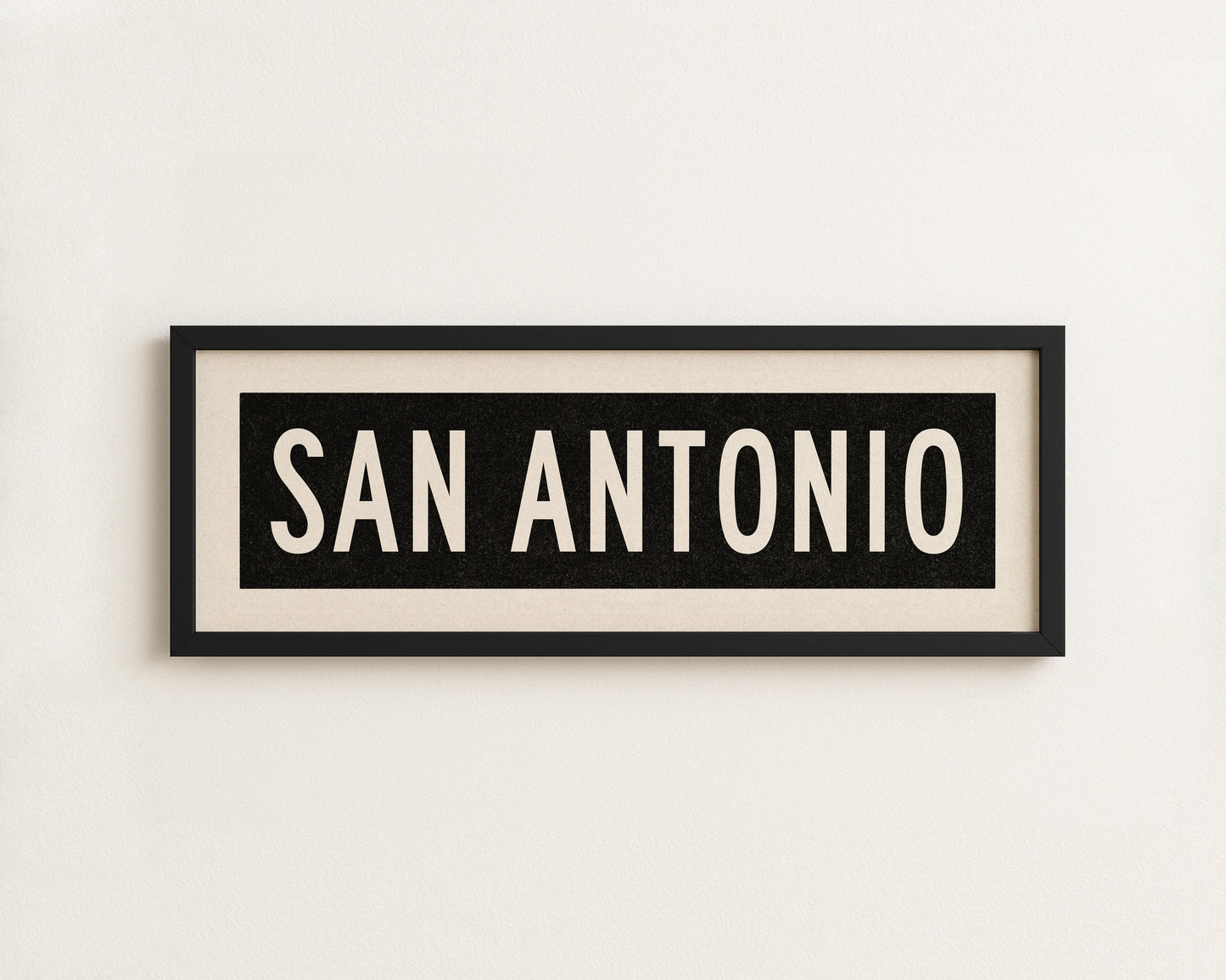 Framed San Antonio Bus Scroll Sign