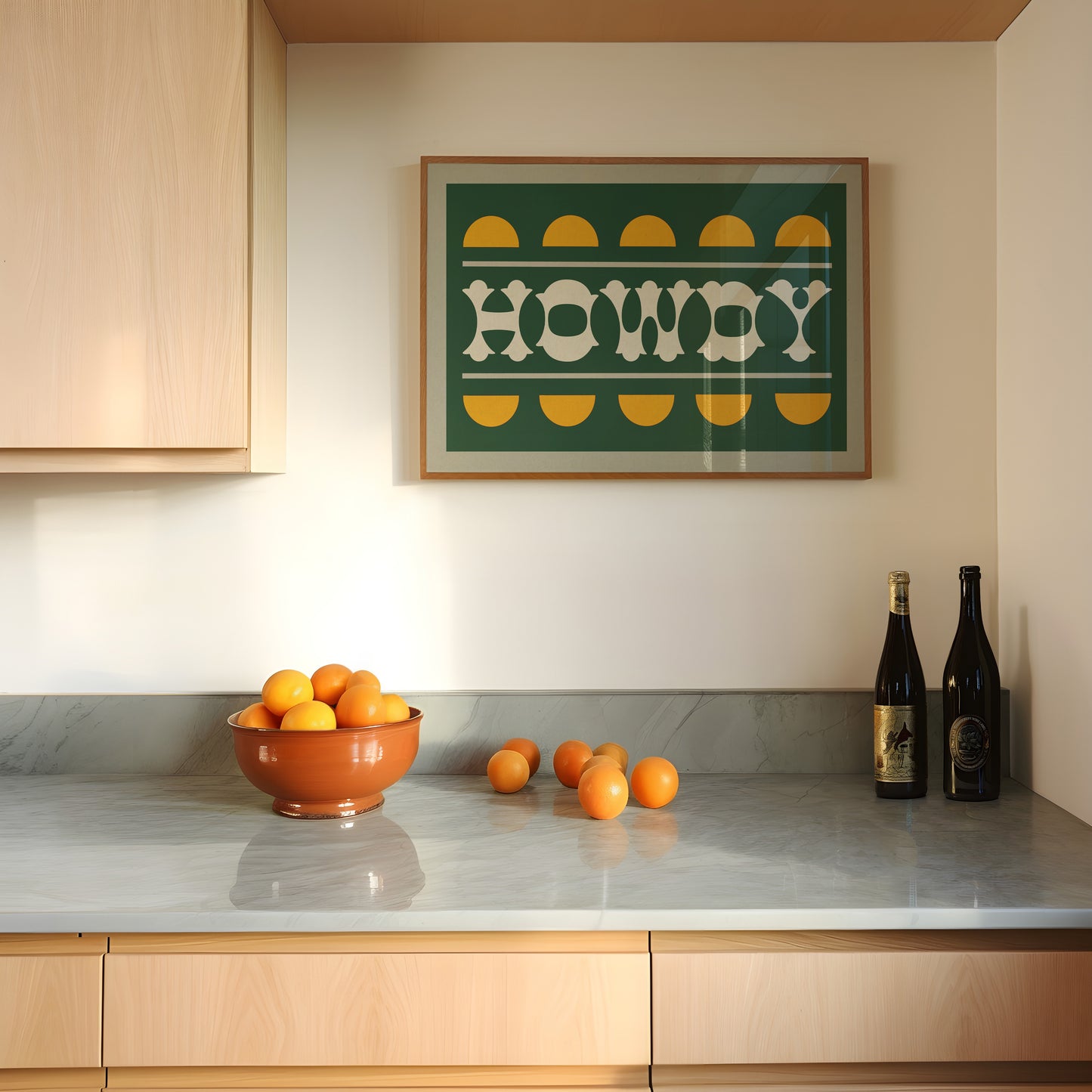 Green and Gold Howdy Home Decor Art Print