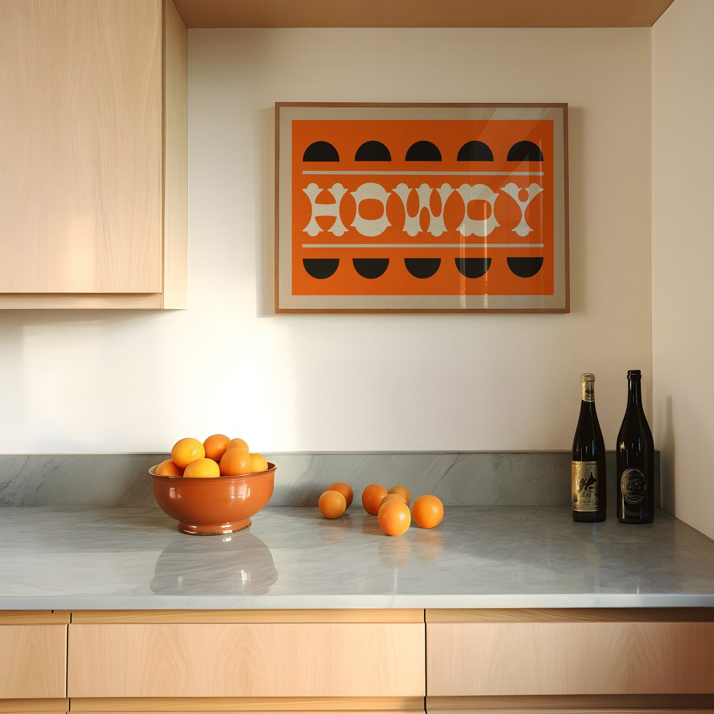 Orange and Black Howdy Home Decor Art Print
