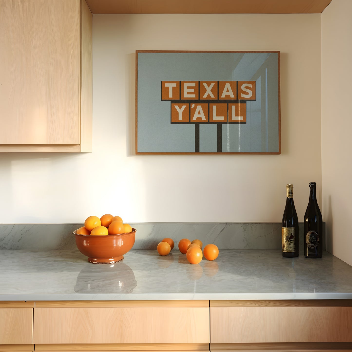 Texas Y'all Billboard Rusty Orange Art Print
