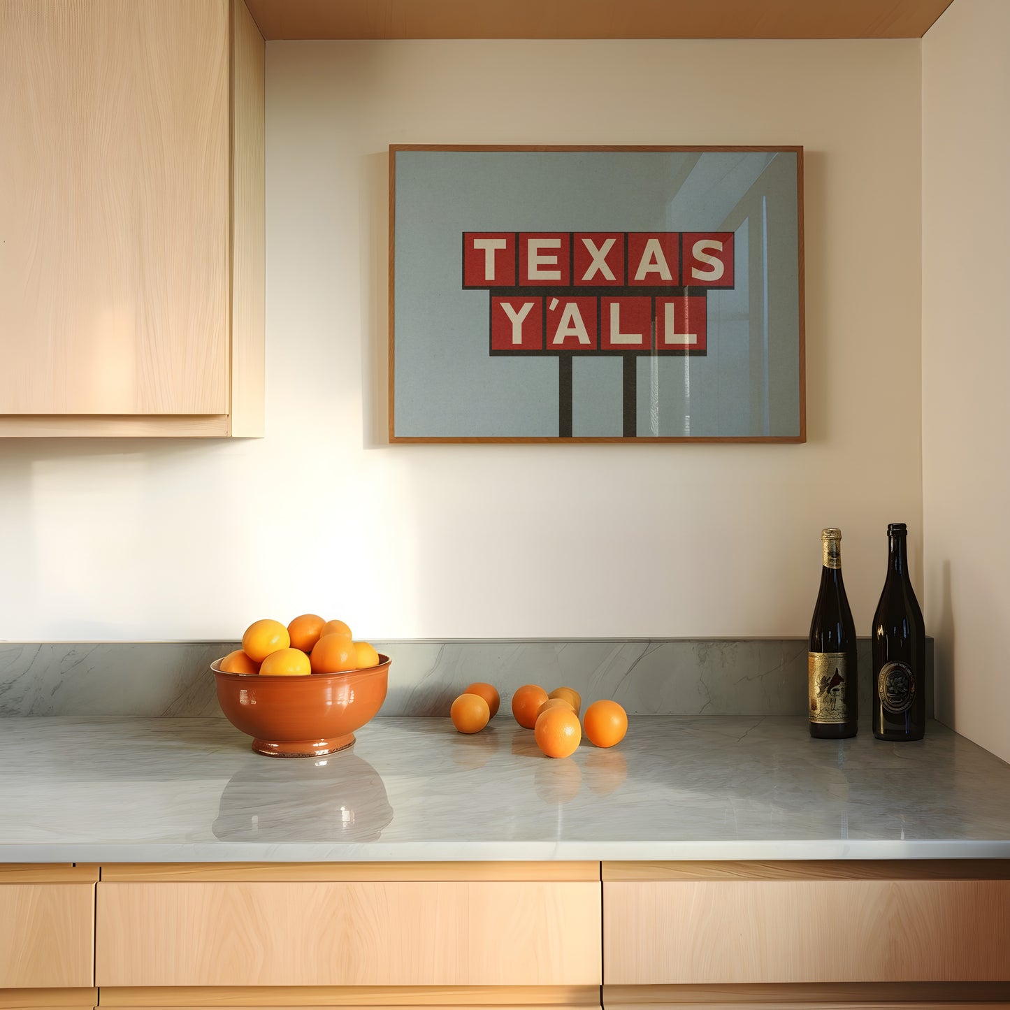 Texas Y'all Billboard Red & White Art Print