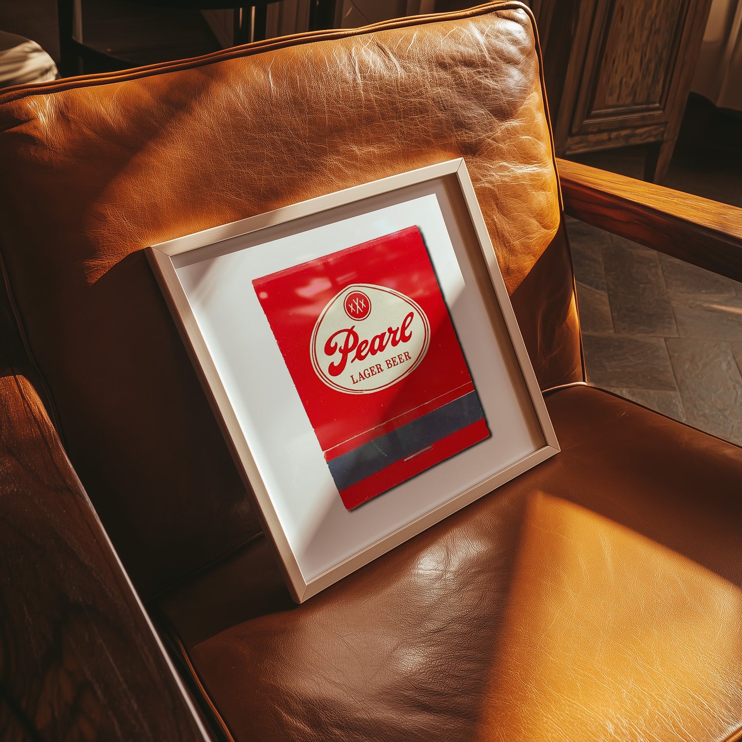 Pearl Beer Red Oval Logo Matchbook Photography Print
