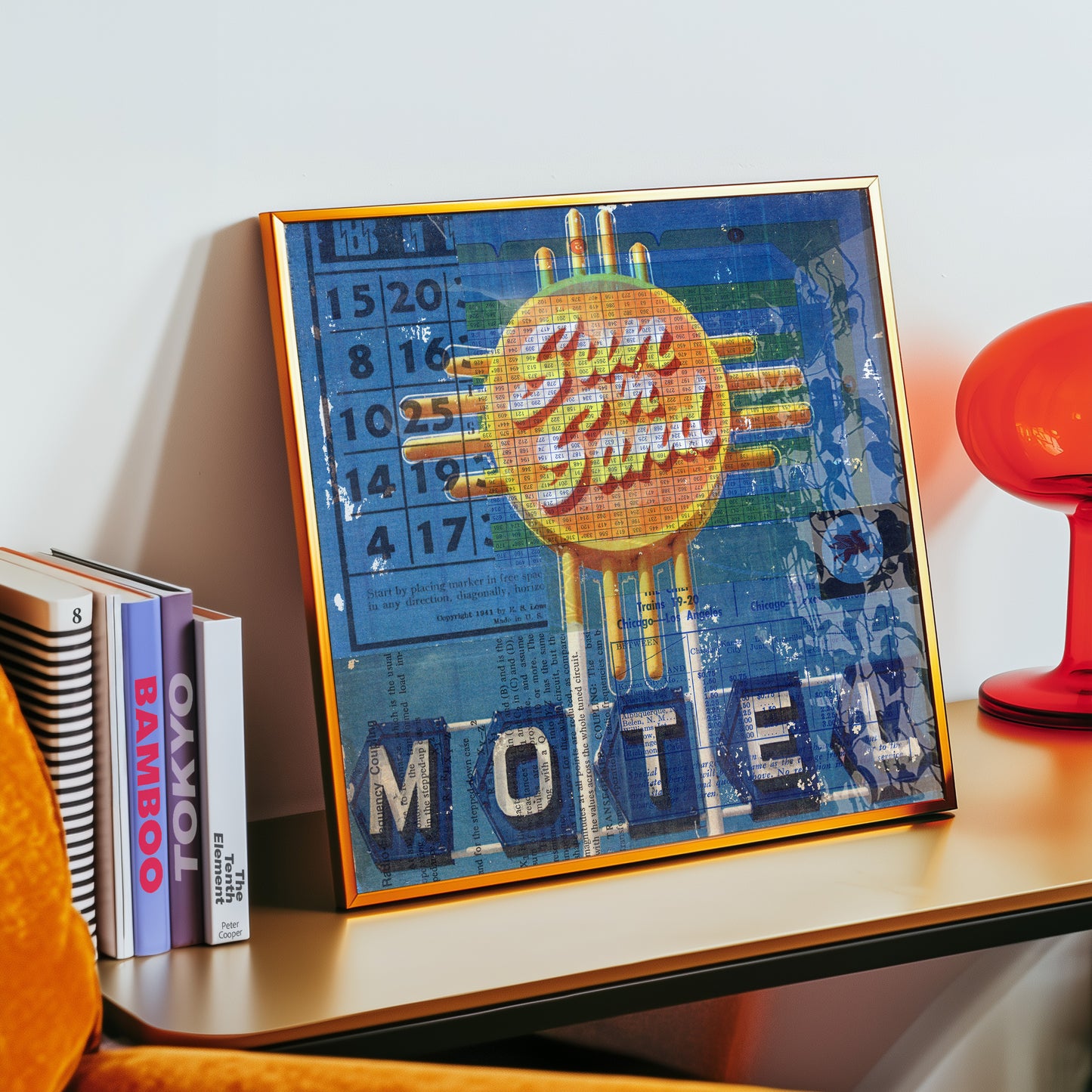 Sun 'n Sand Motel Mixed Media Collage Art Print