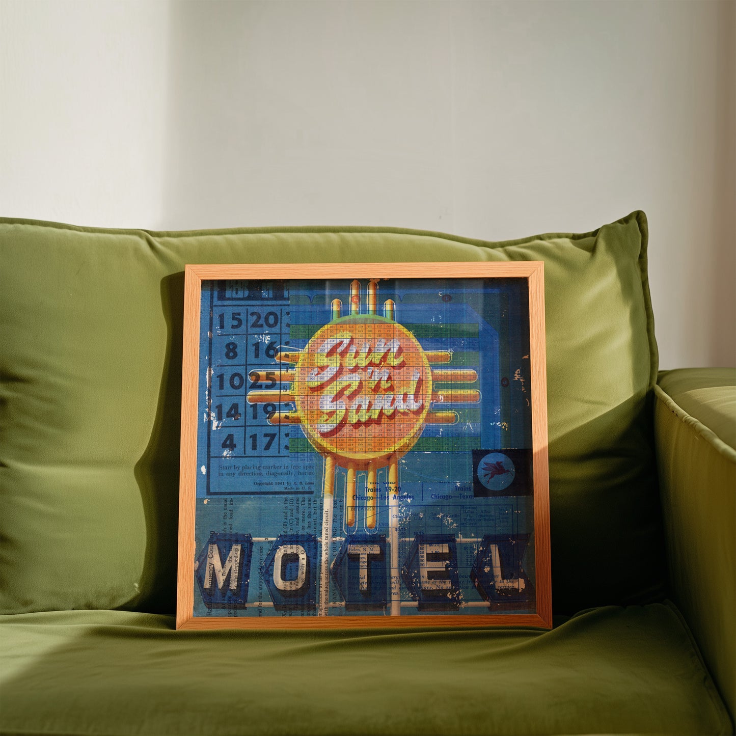 Sun 'n Sand Motel Mixed Media Collage Art Print