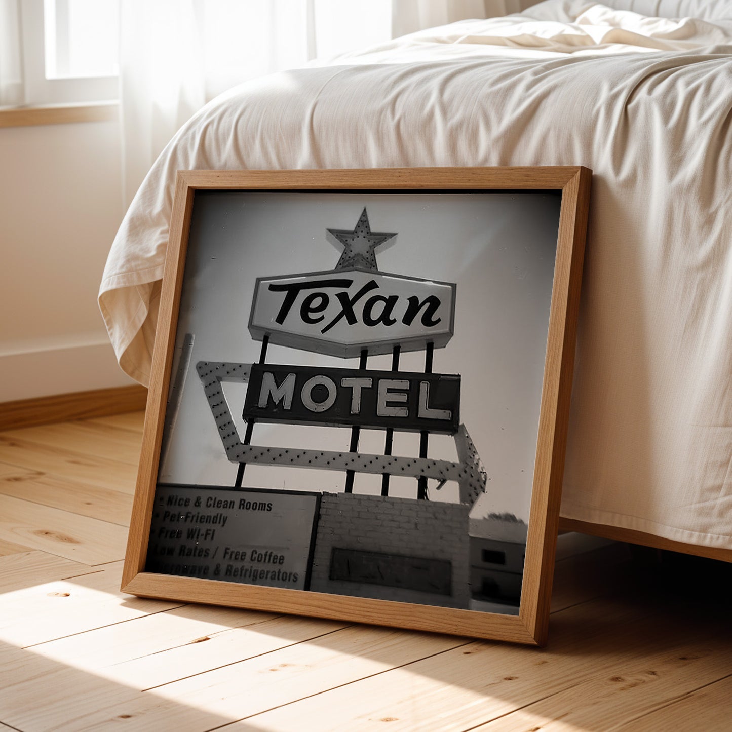 Texan Motel Sign Holga Photograph Print