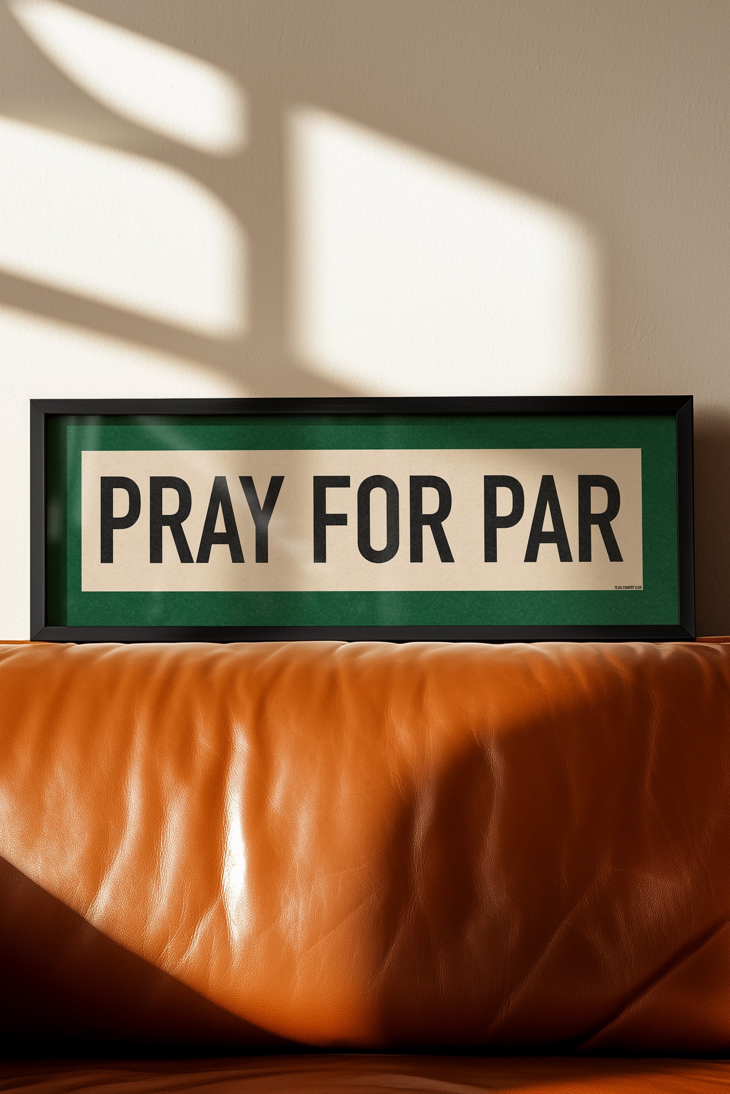 Framed Pray For Par Golf Art Scroll Sign - Tejas Country Club