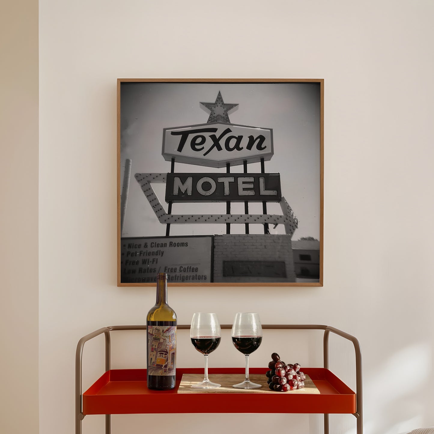 Texan Motel Sign Holga Photograph Print