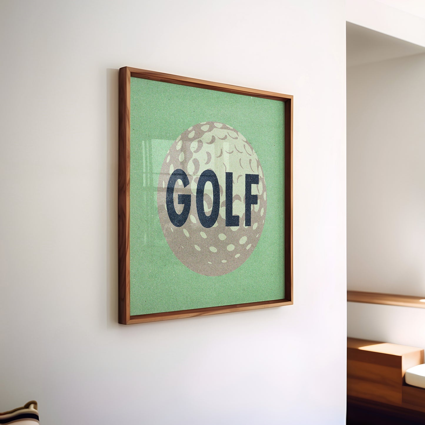 Retro Golf Ball Art Print Mint Green