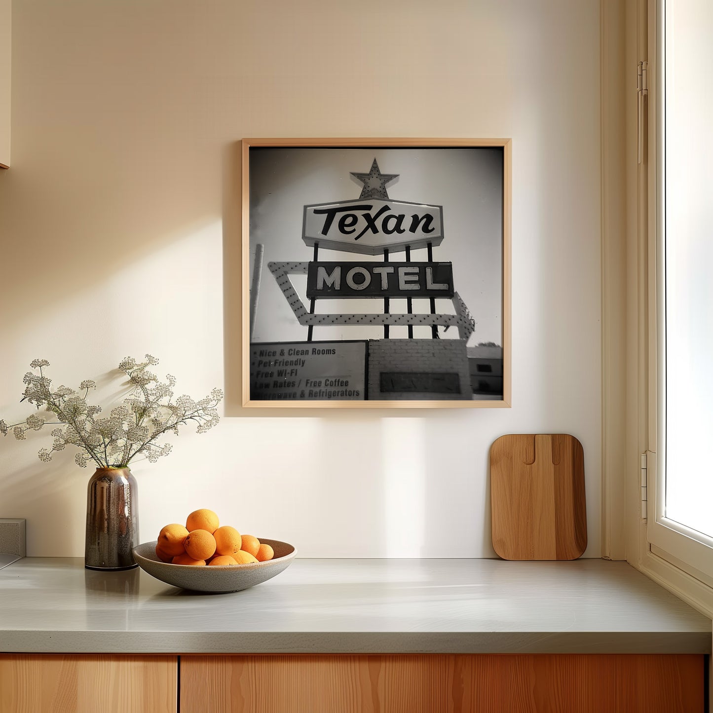 Texan Motel Sign Holga Photograph Print