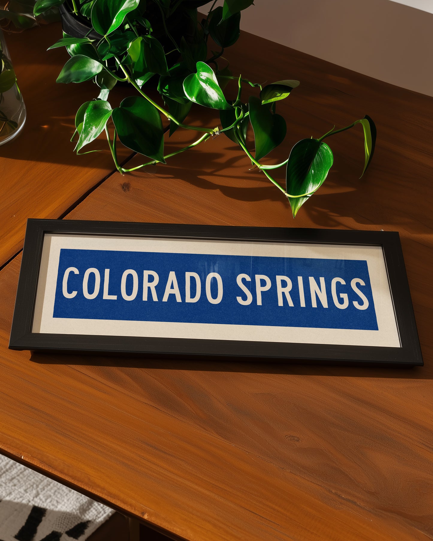 Framed Colorado Springs Blue and White Bus Scroll - Tejas Country Club