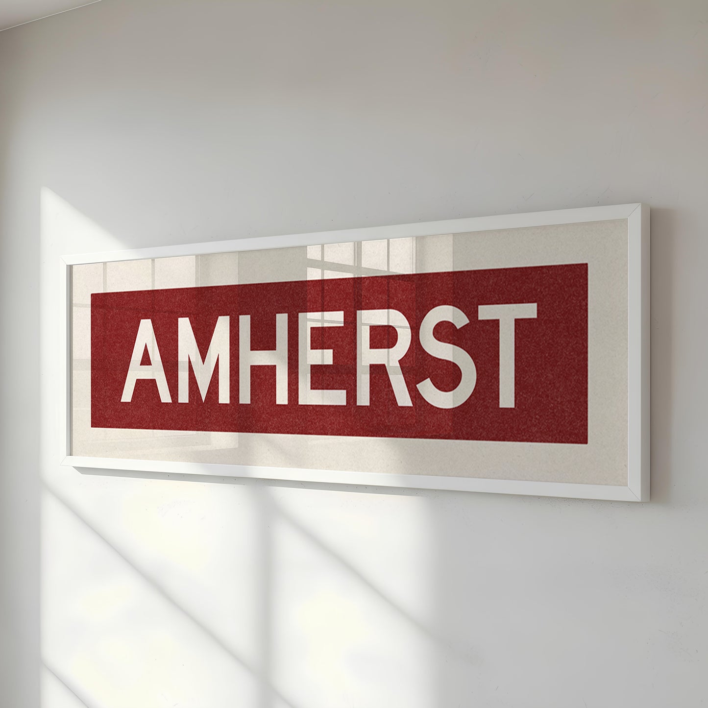 Framed Amherst Maroon and White Bus Scroll - Tejas Country Club