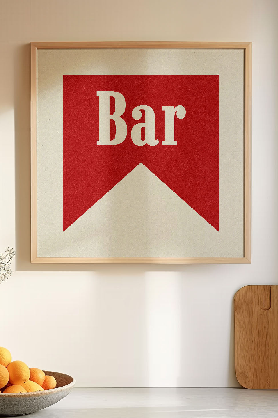 Bar Banner Tab Typography Square Art Print