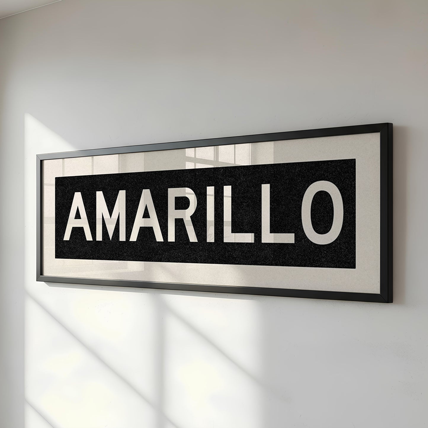 Framed Amarillo Bus Scroll Sign