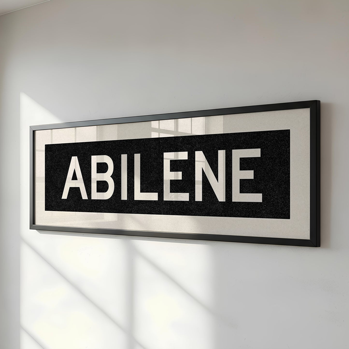 Framed Abilene Bus Scroll Sign