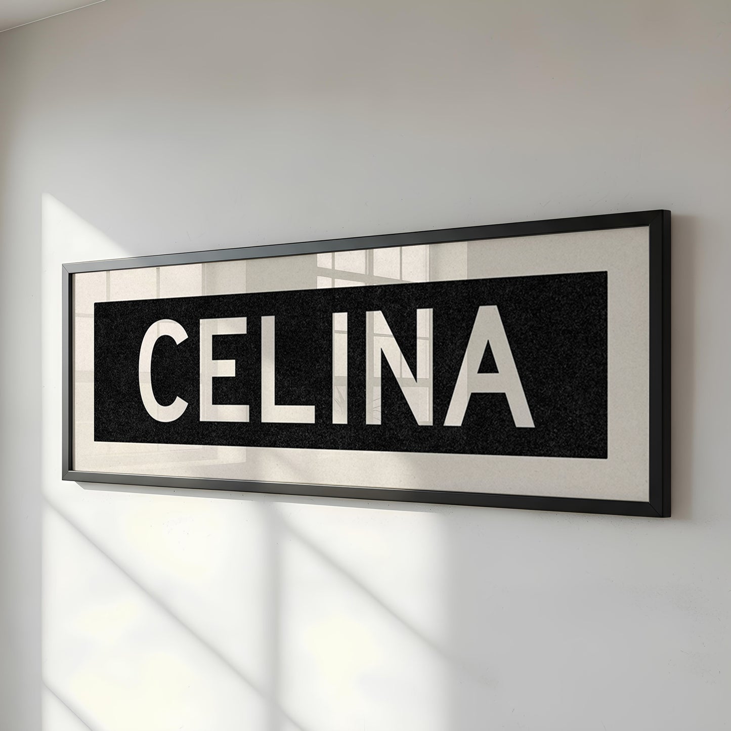 Framed Celina Bus Scroll Sign