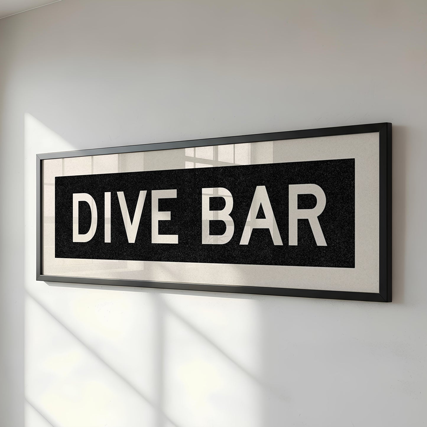 Framed Dive Bar Bus Scroll Sign