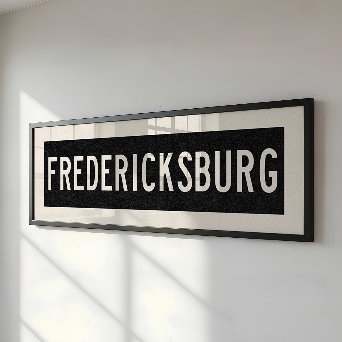 Framed Fredericksburg Bus Scroll Sign