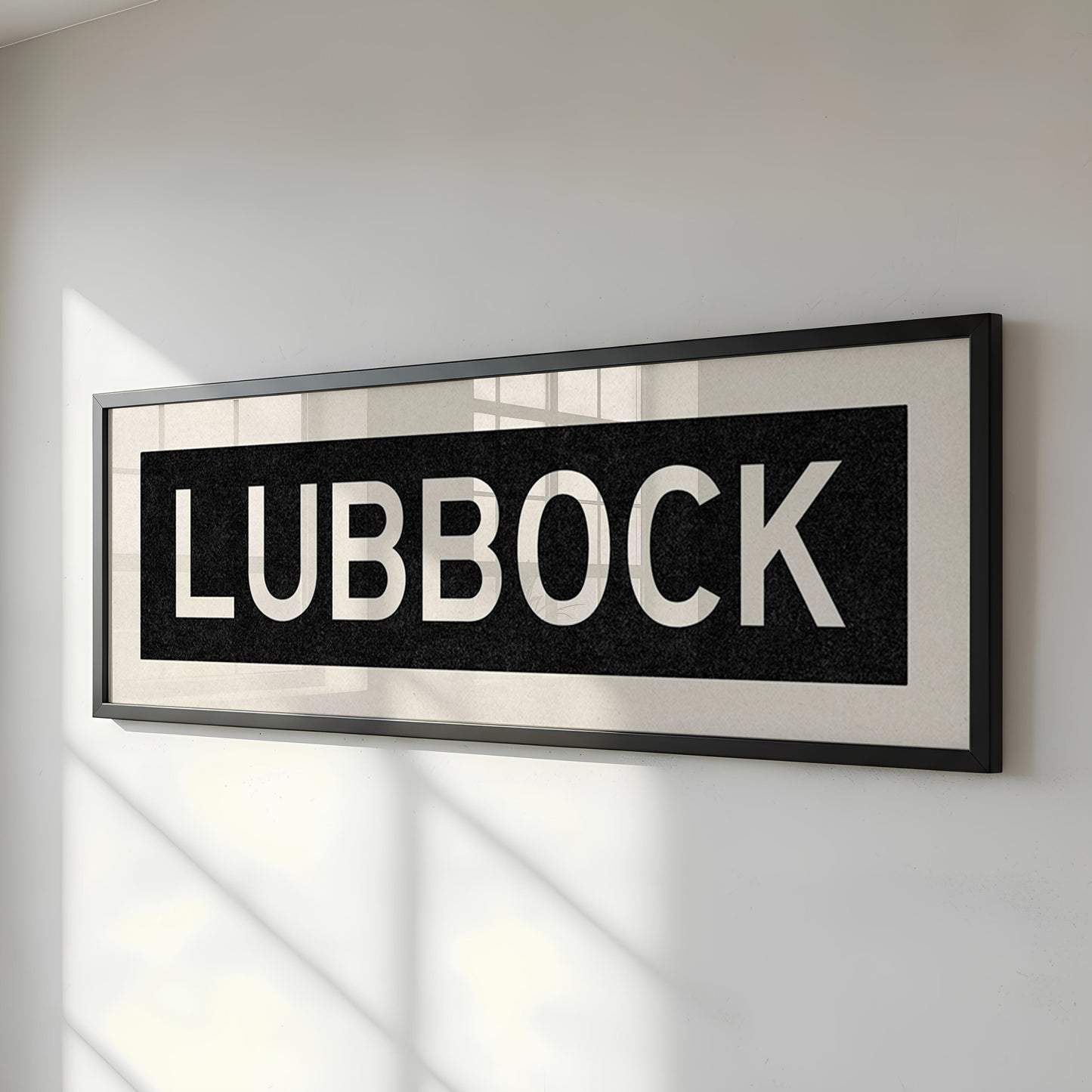 Framed Lubbock Bus Scroll Sign