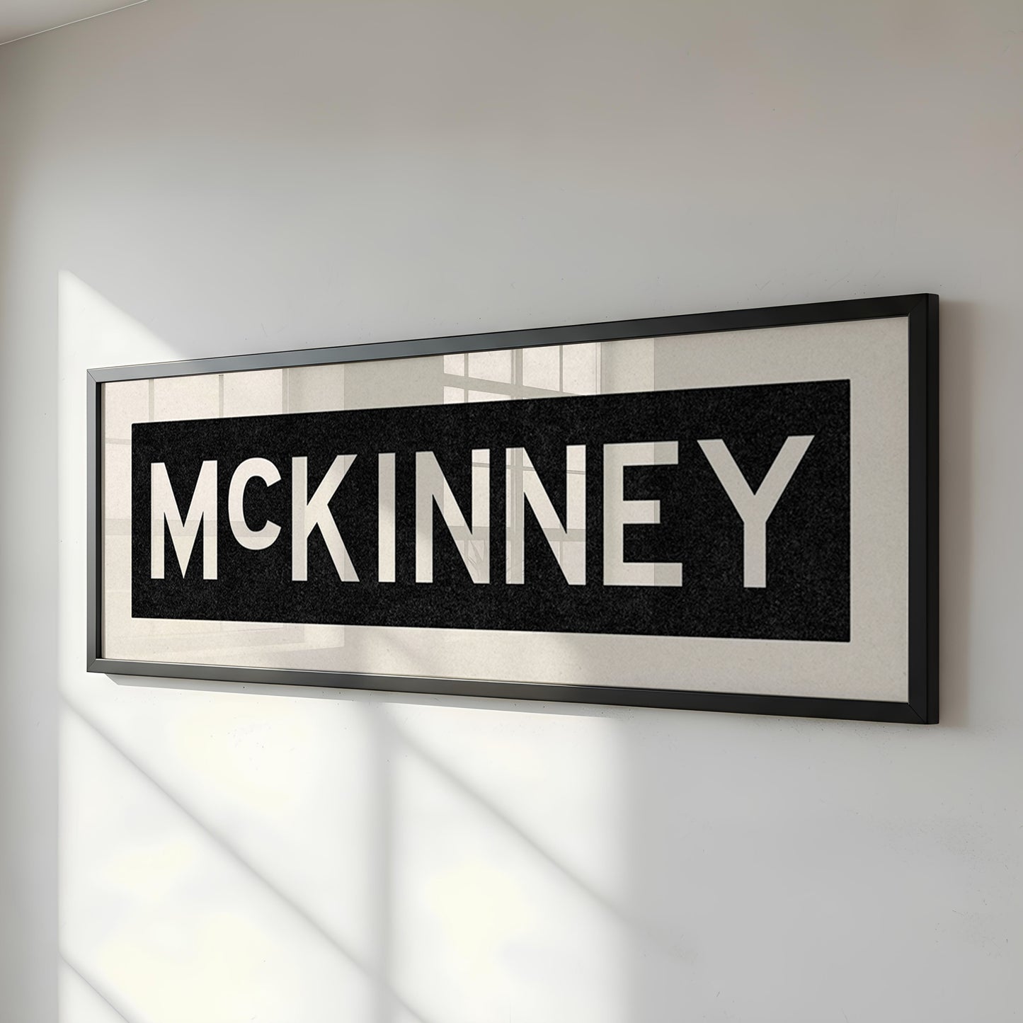 Framed McKinney Bus Scroll Sign