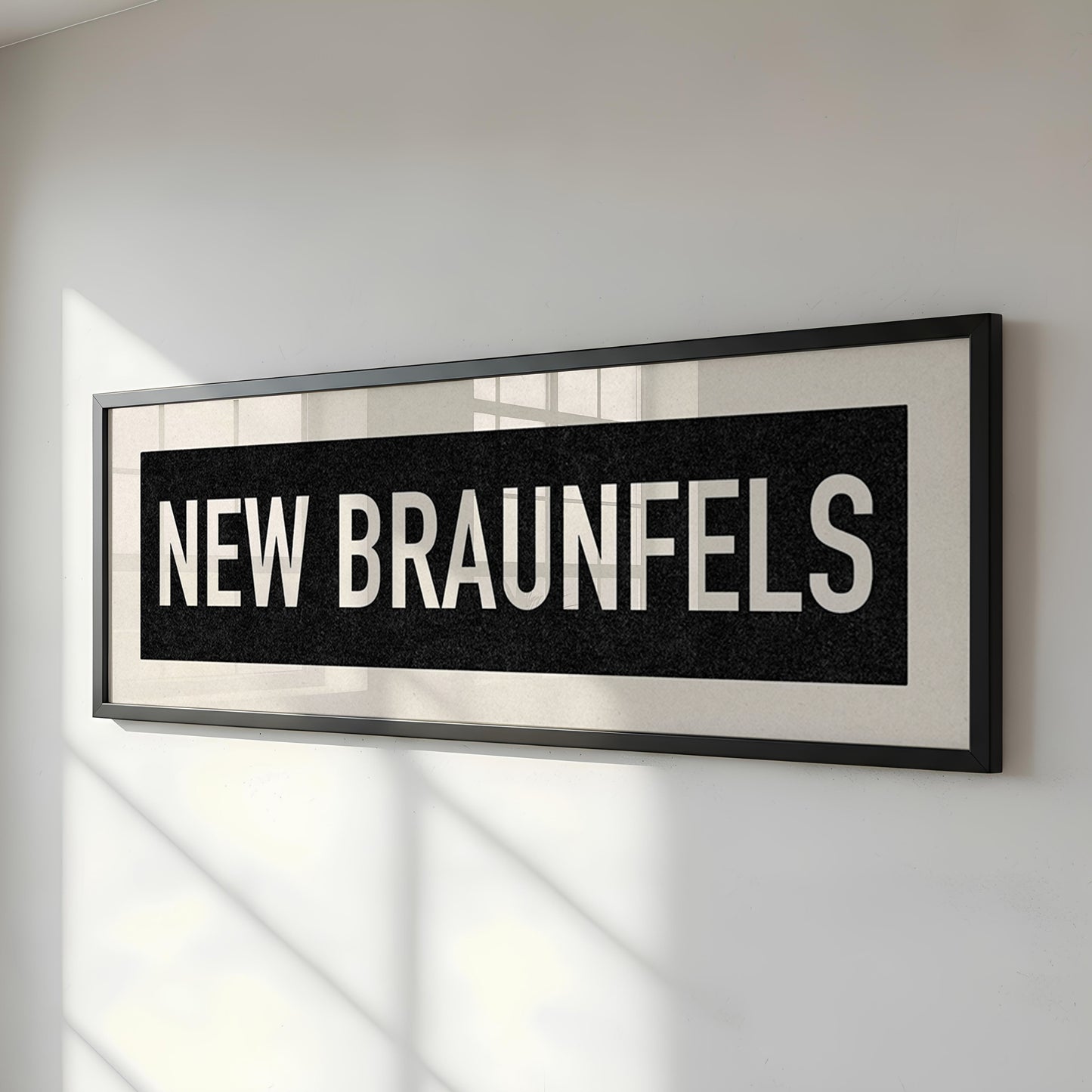Framed New Braunfels Bus Scroll Sign