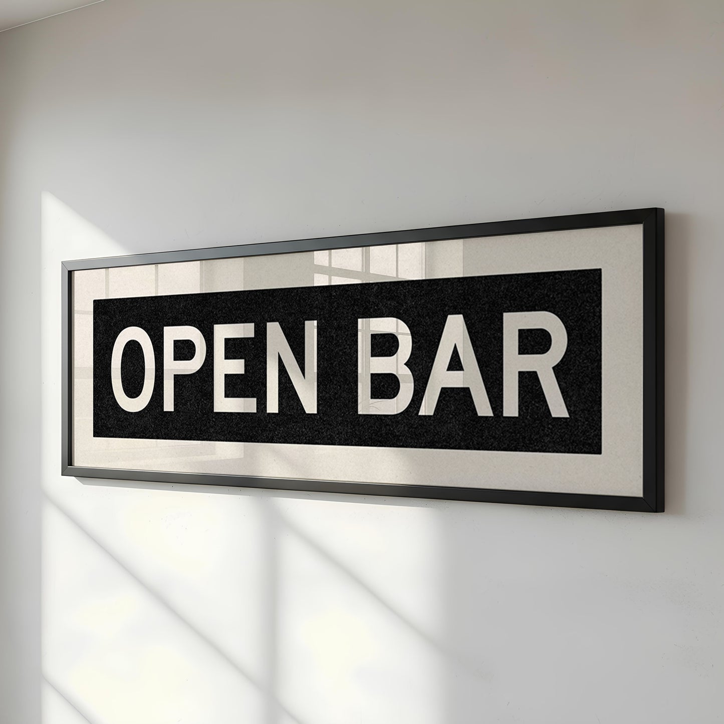Framed Open Bar Bus Scroll Sign