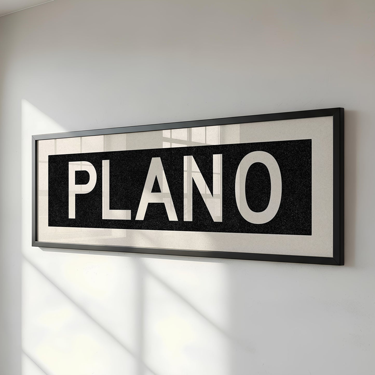Framed Plano Bus Scroll Sign