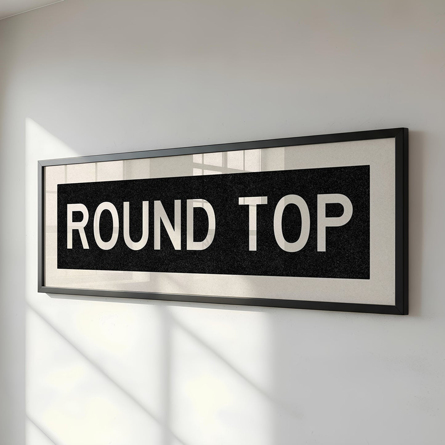 Framed Round Top Bus Scroll Sign