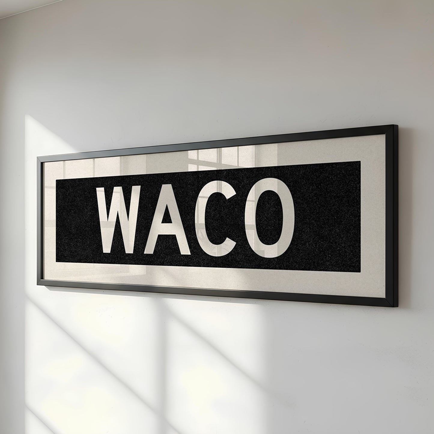 Framed Waco Bus Scroll Sign