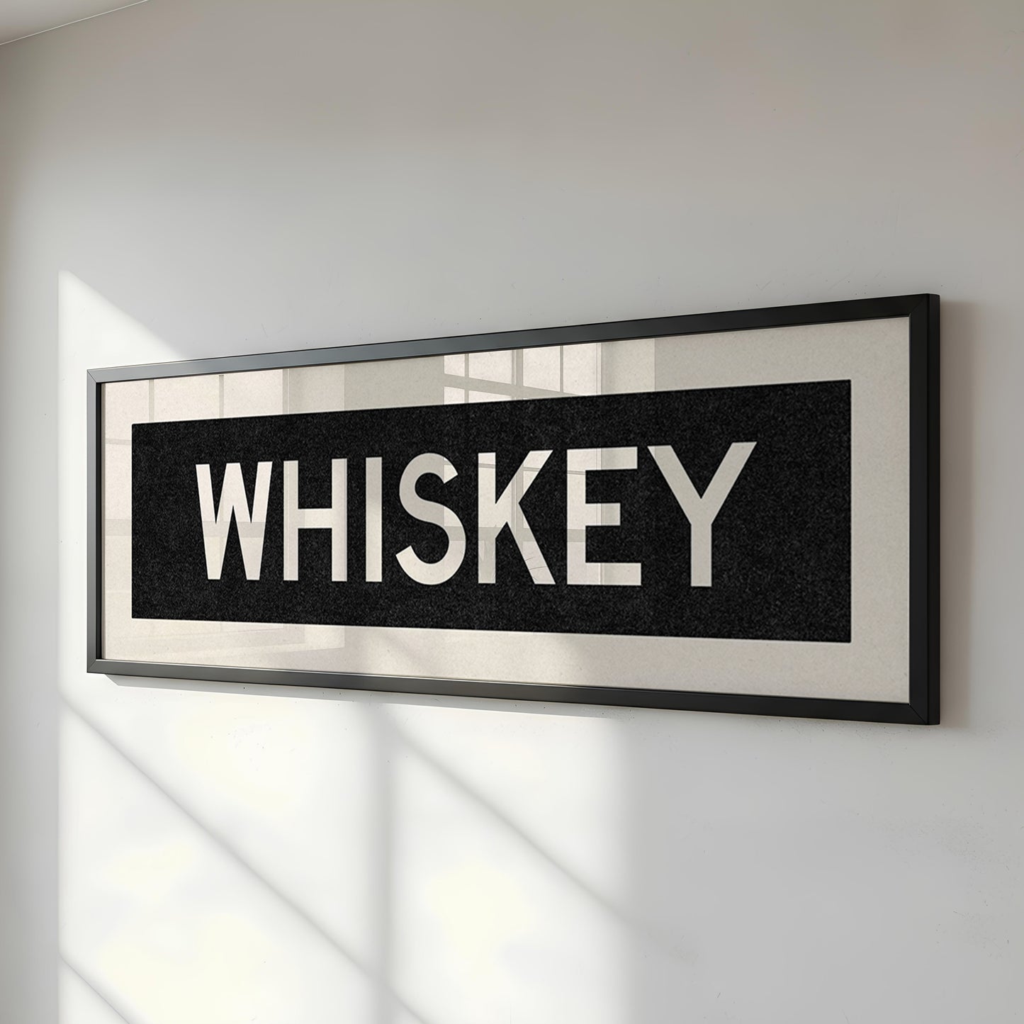 Framed Whiskey Bus Scroll Sign