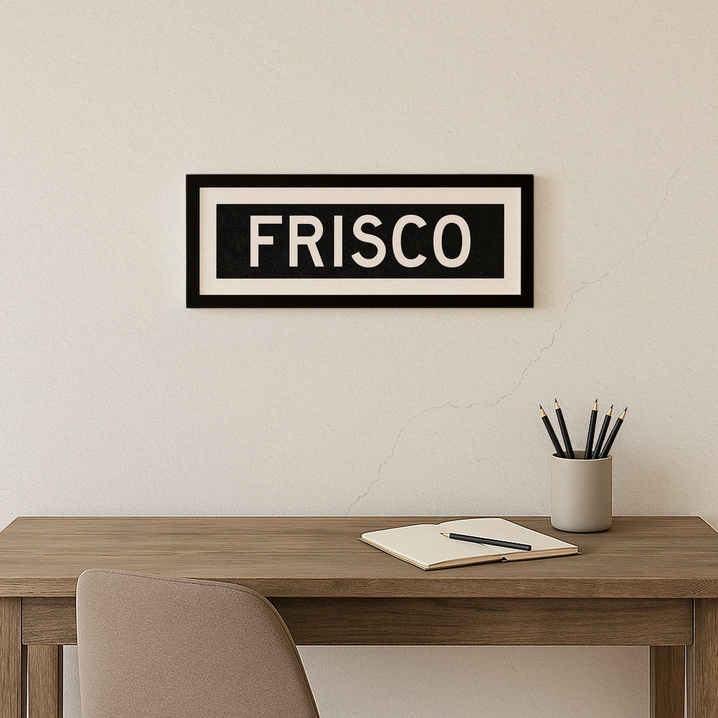 Framed Frisco Bus Scroll Sign