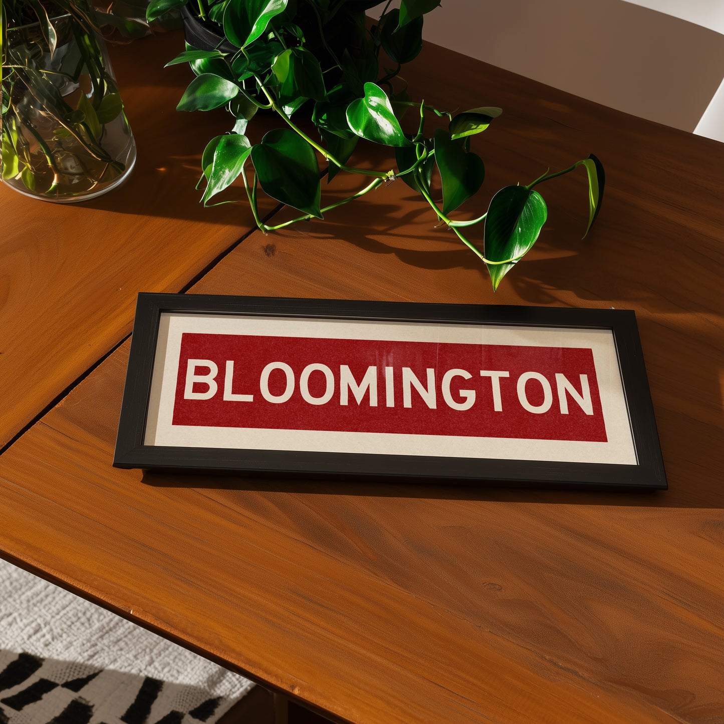 Framed Bloomington Crimson Bus Scroll