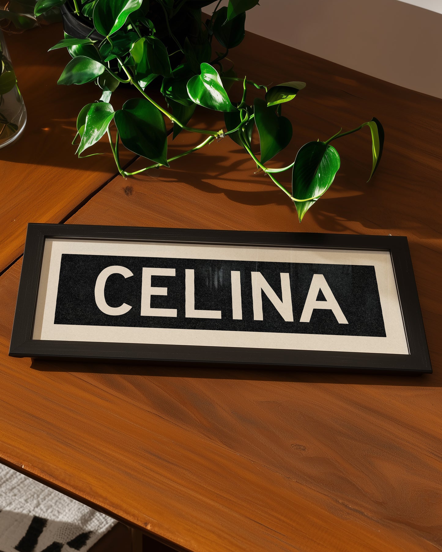 Framed Celina Bus Scroll Sign