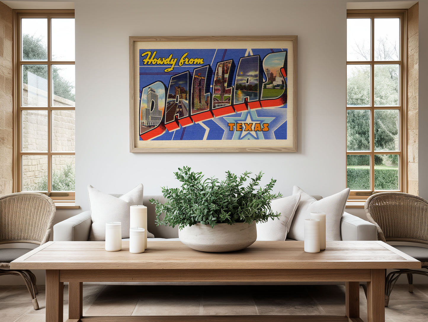 Howdy From Dallas Vintage Postcard Print