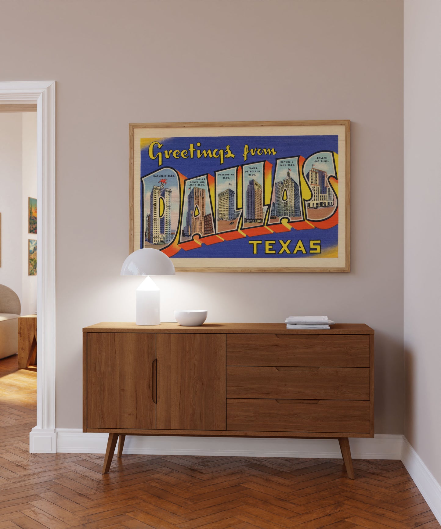 Greetings From Dallas Texas Vintage Postcard Print