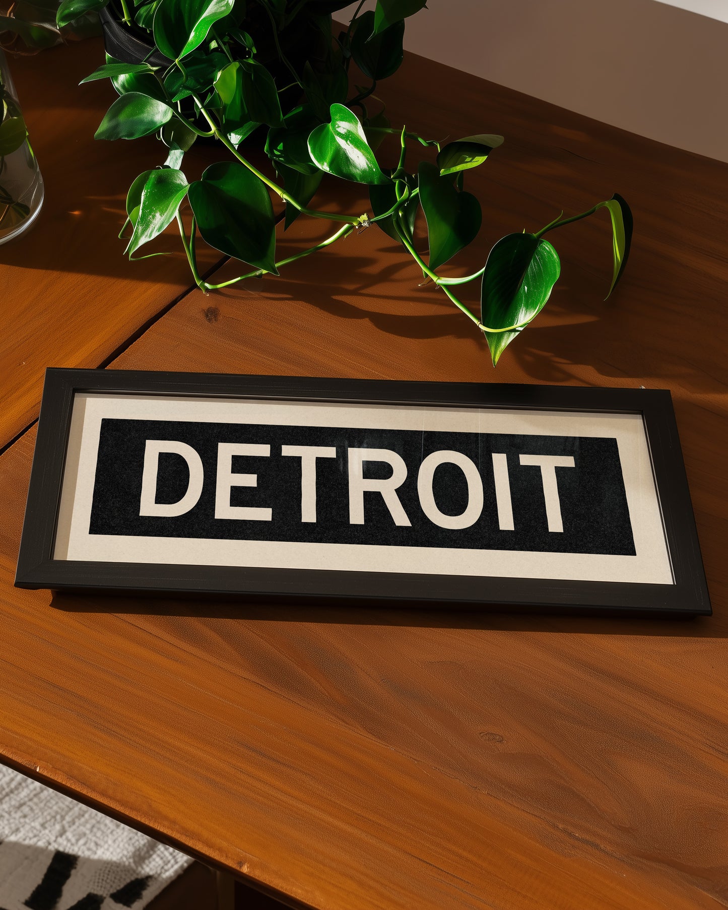 Framed Detroit Michigan Bus Scroll