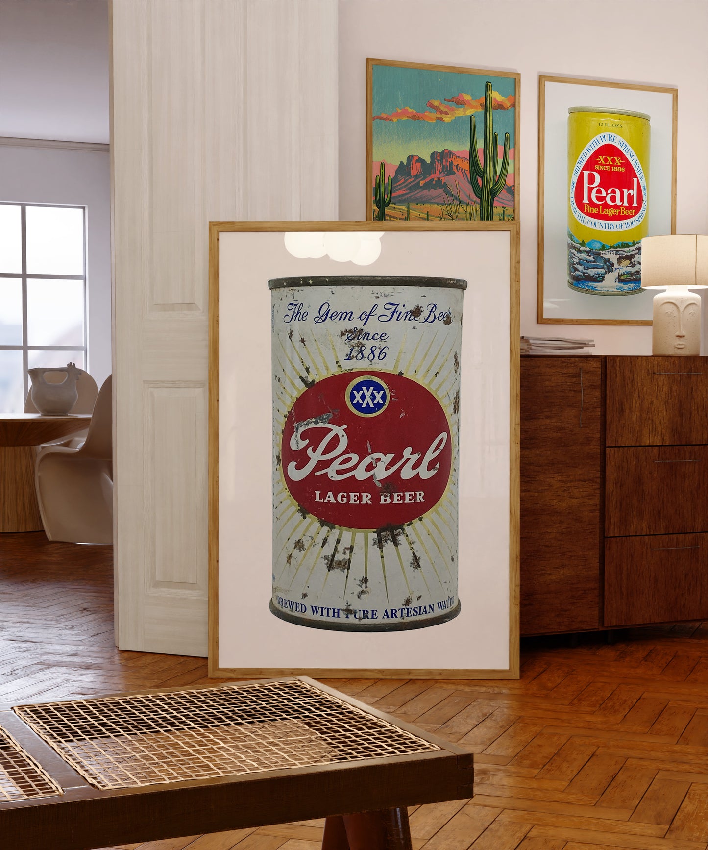 Pearl Beer Can Starburst Art Print