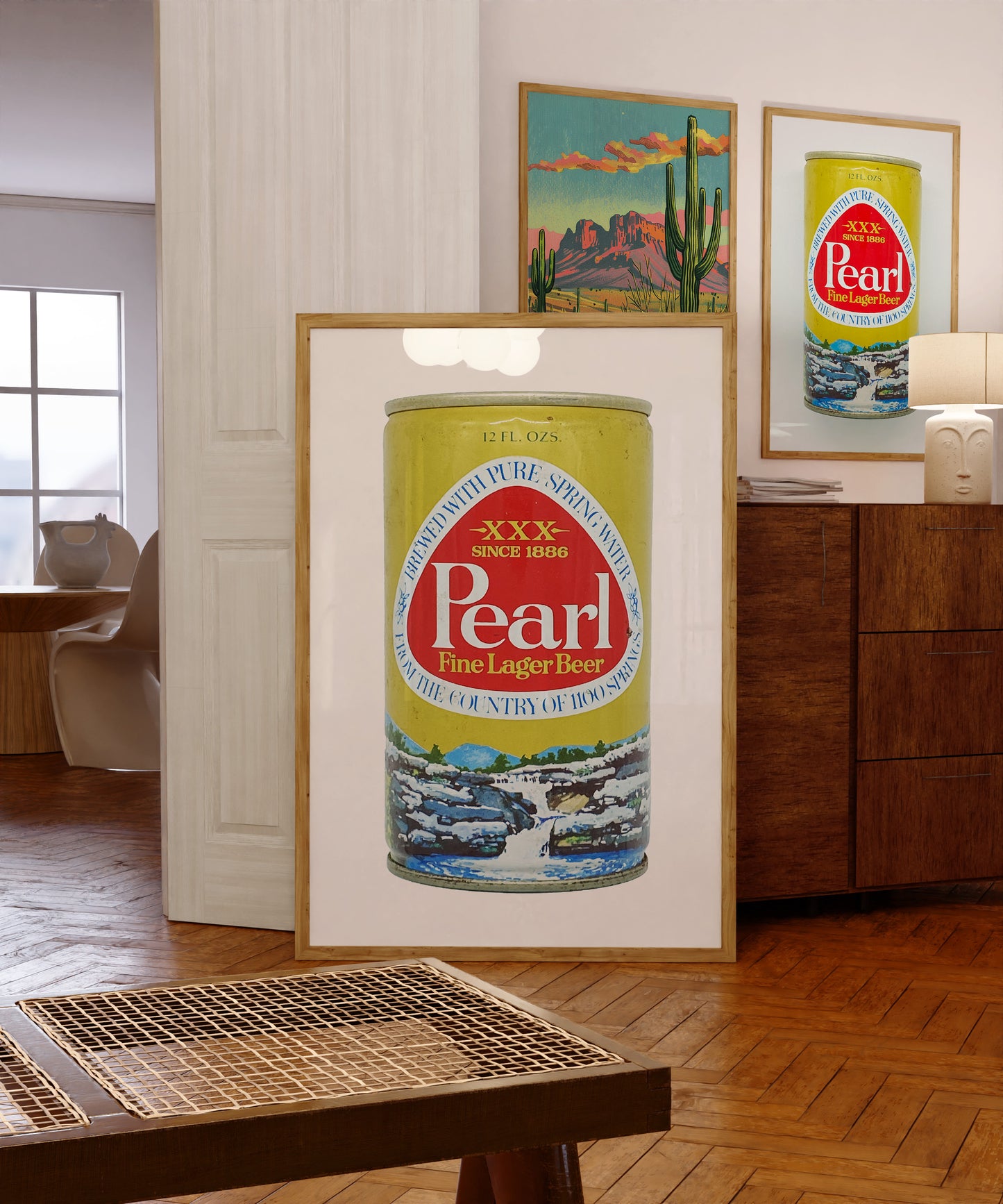 Pearl Beer Can Gold Art Print