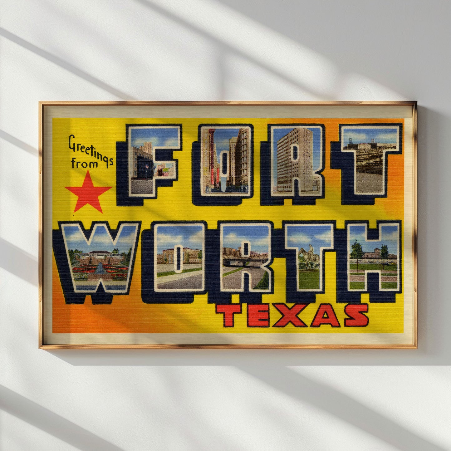 Fort Worth Texas Vintage Postcard Print