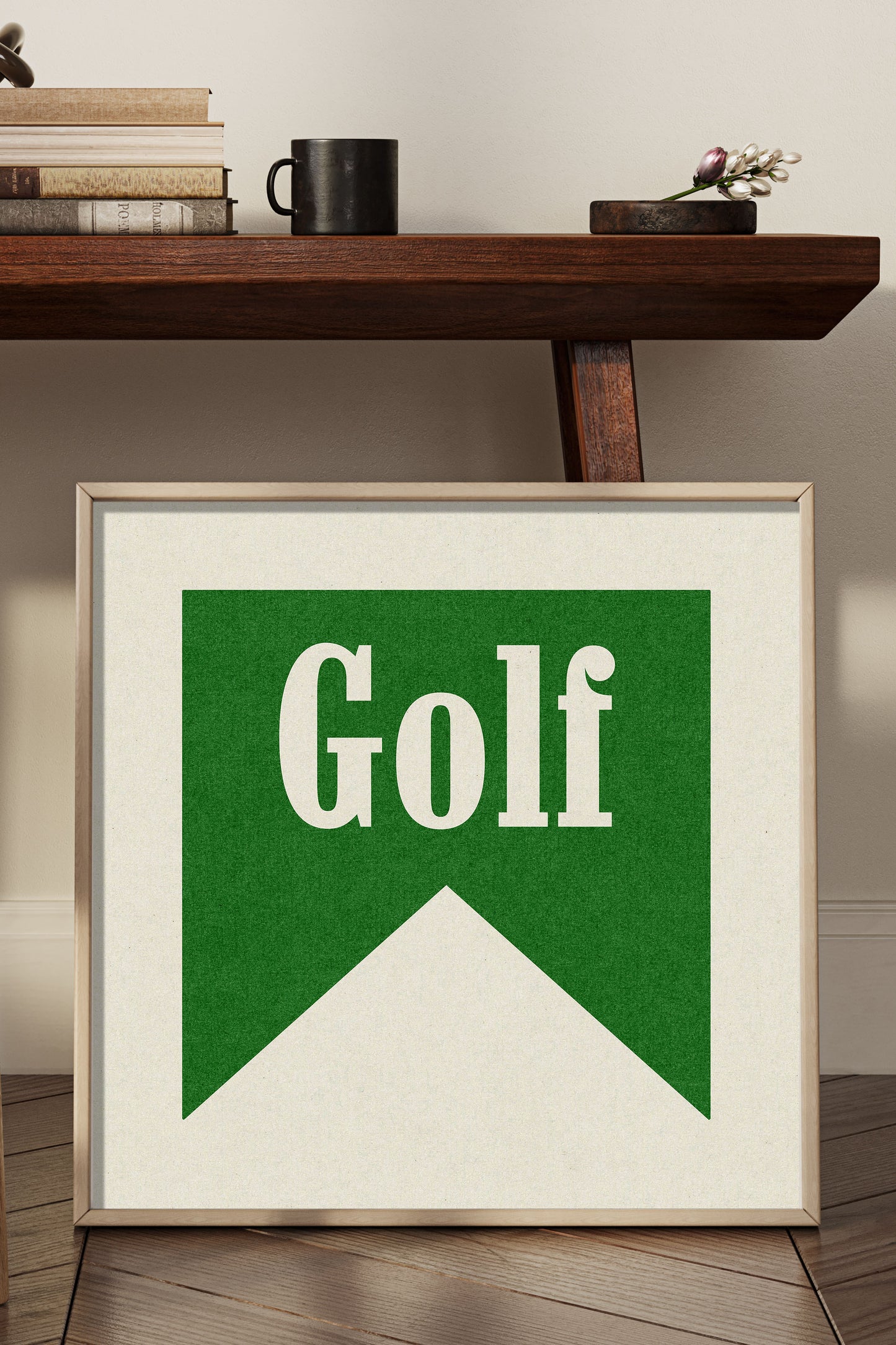 Framed Golf Banner Green Art Print
