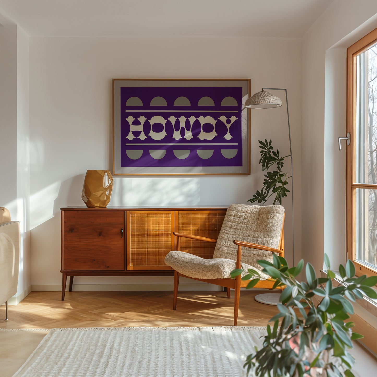 Purple and Silver Howdy Home Decor Arr Print