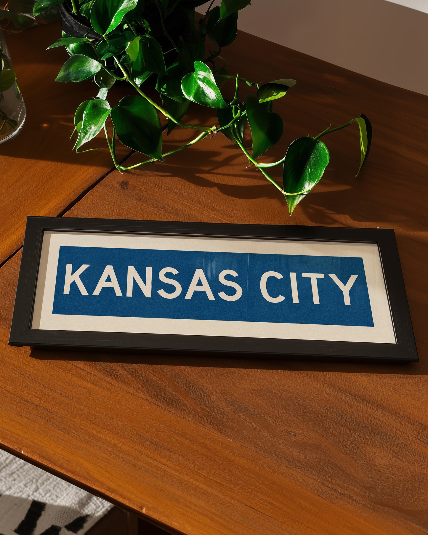 Framed Kansas City Blue Bus Scroll
