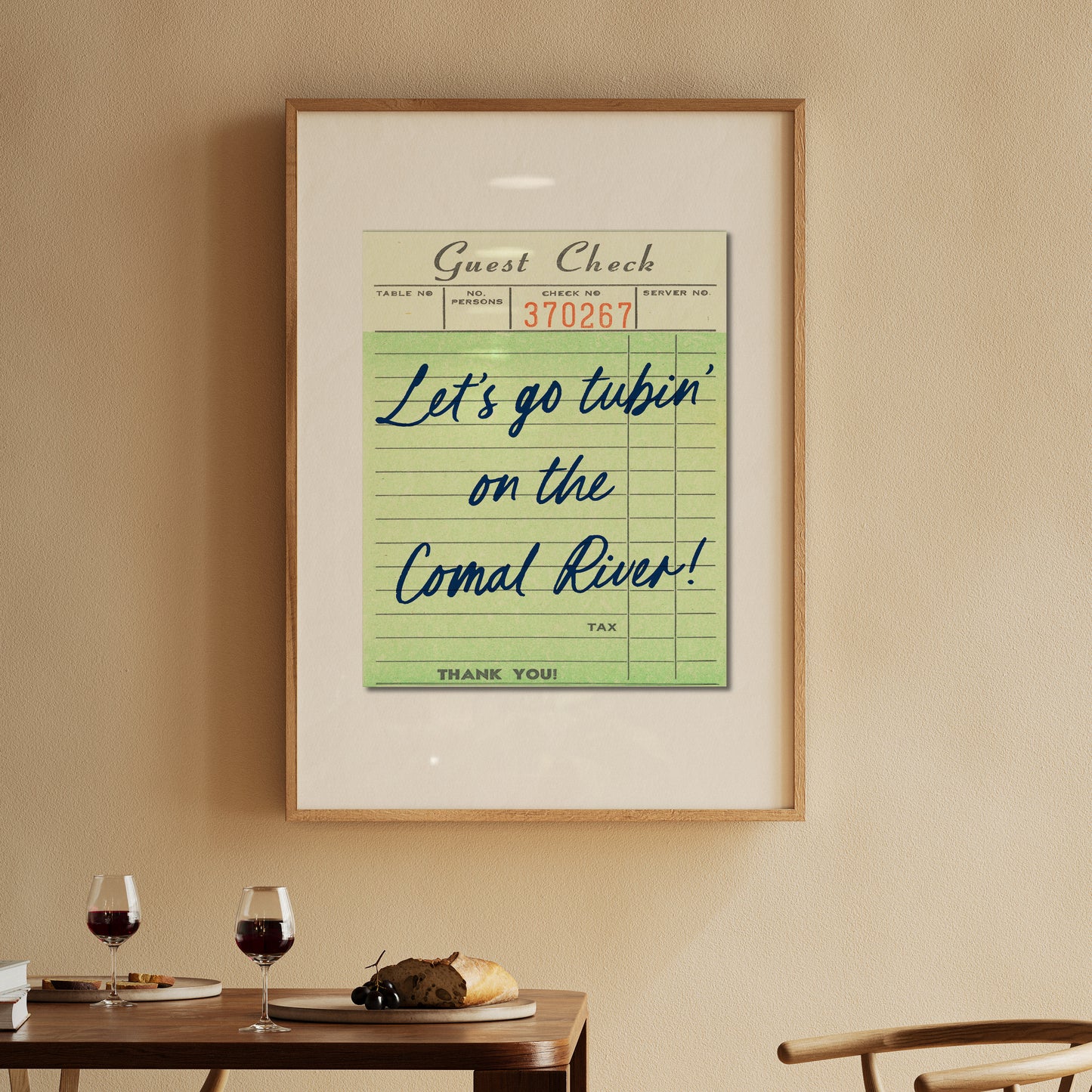 Let's Go Tubin' On The Comal River Guest Check Art Print