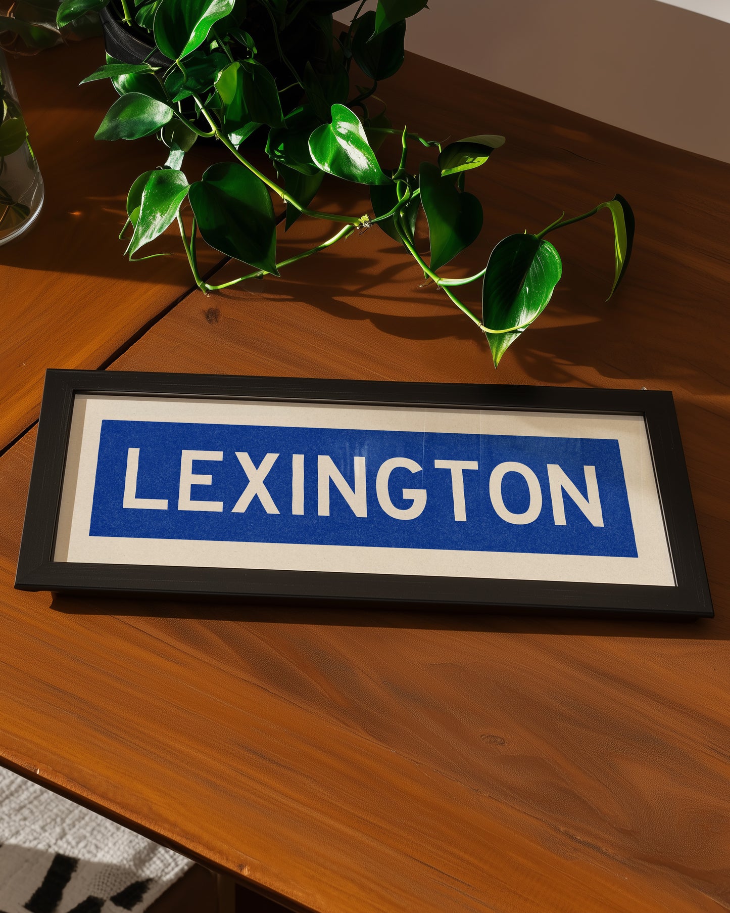 Framed Lexington Blue Bus Scroll