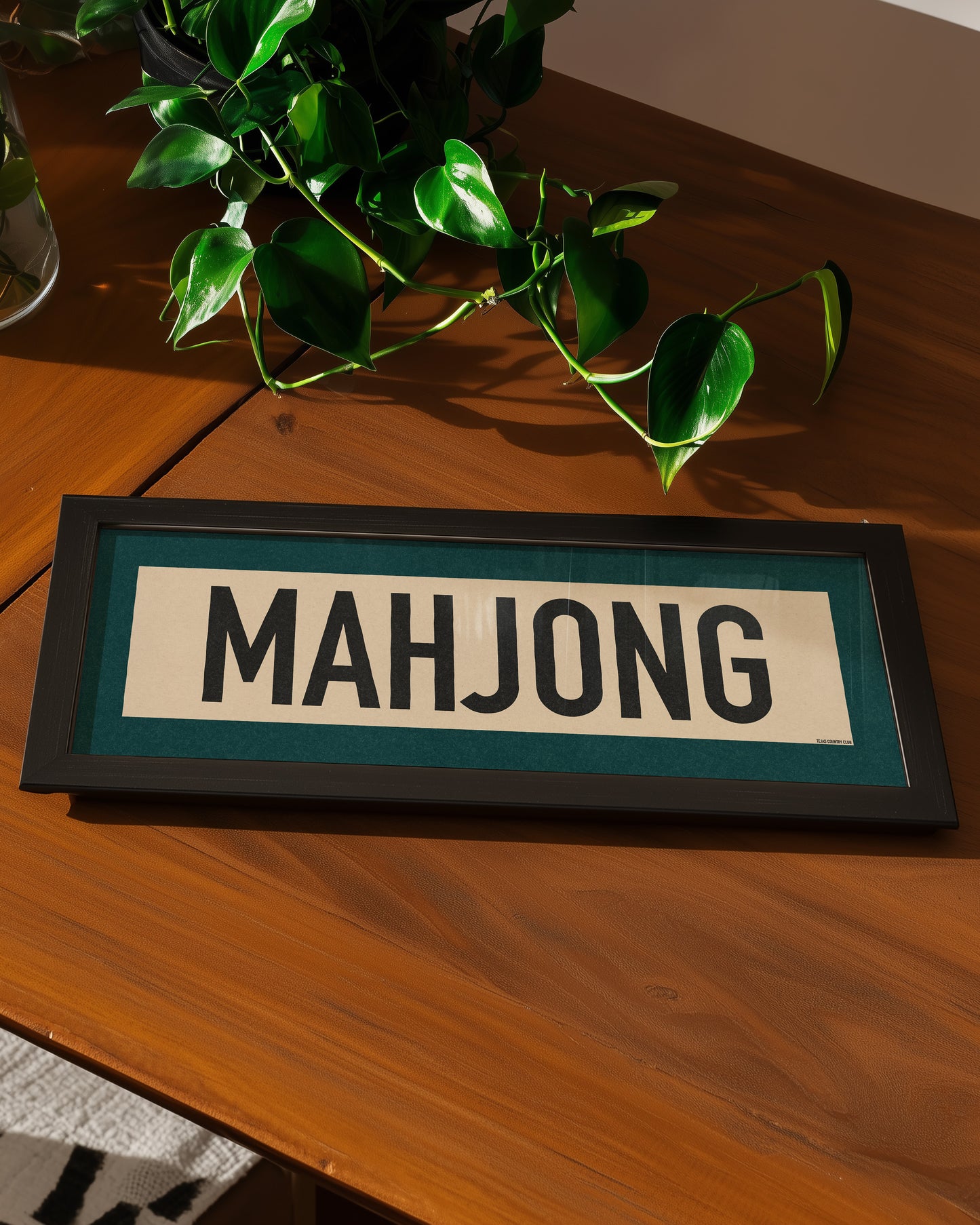 Framed Mahjong Art Scroll Sign