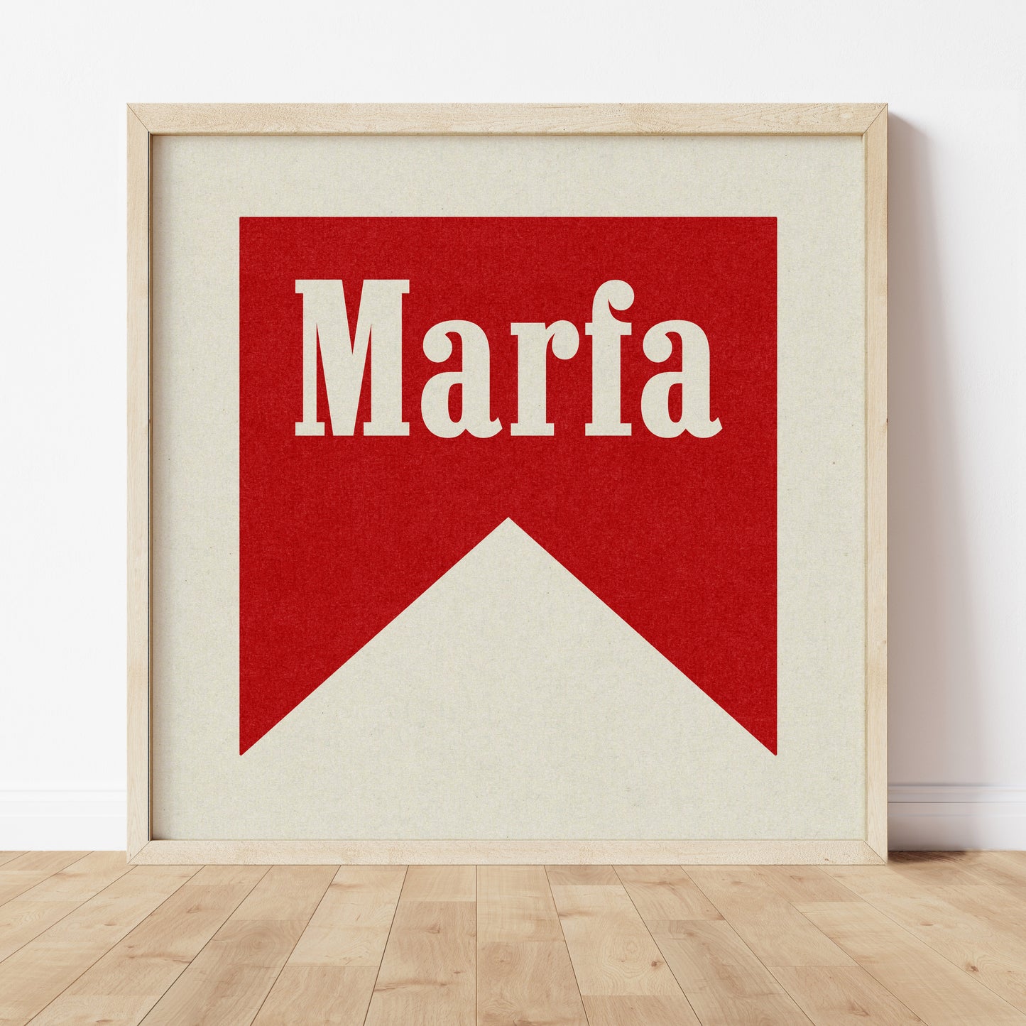 Marfa Texas Banner Typography Square Art Home Decor Print Poster