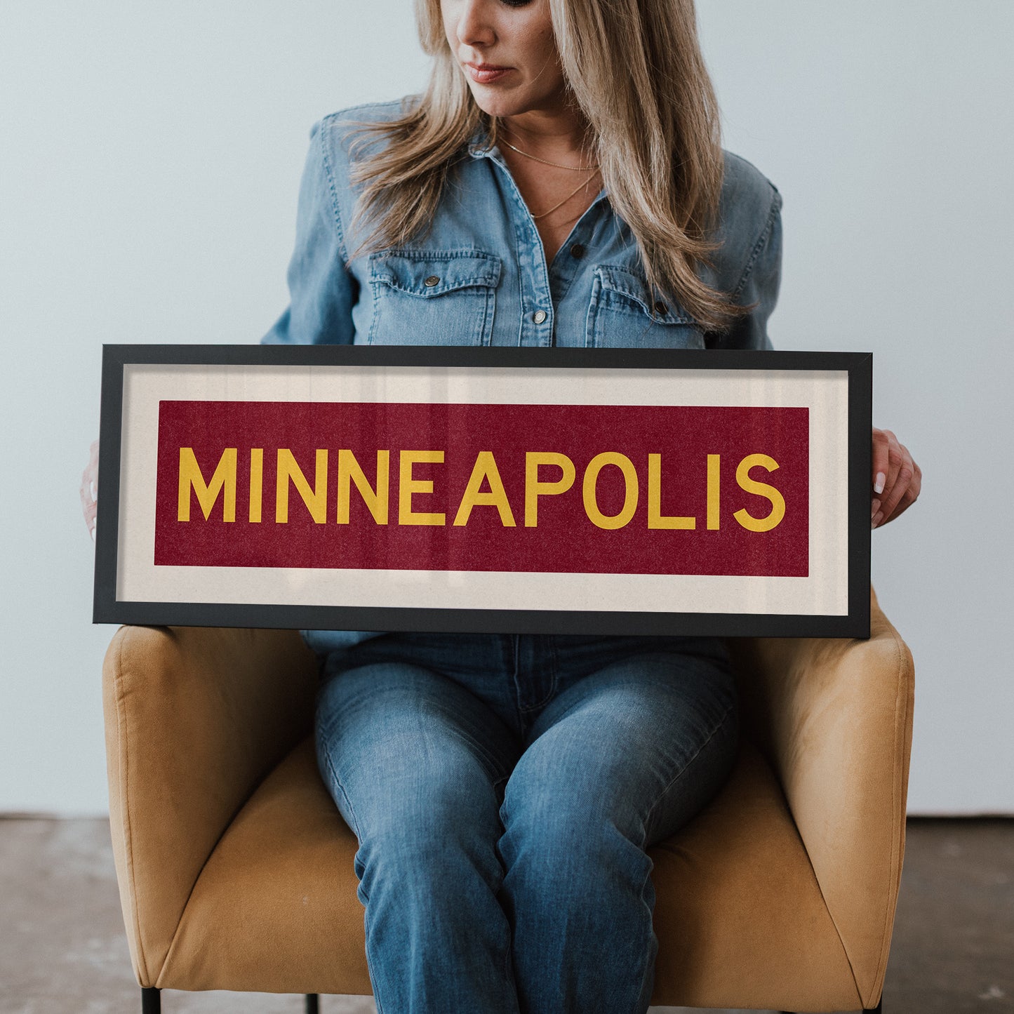 Framed Minneapolis Maroon Bus Scroll - Tejas Country Club