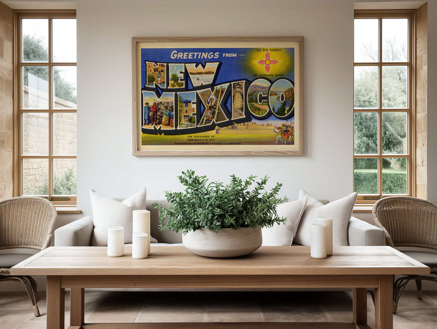 New Mexico Vintage Postcard Print