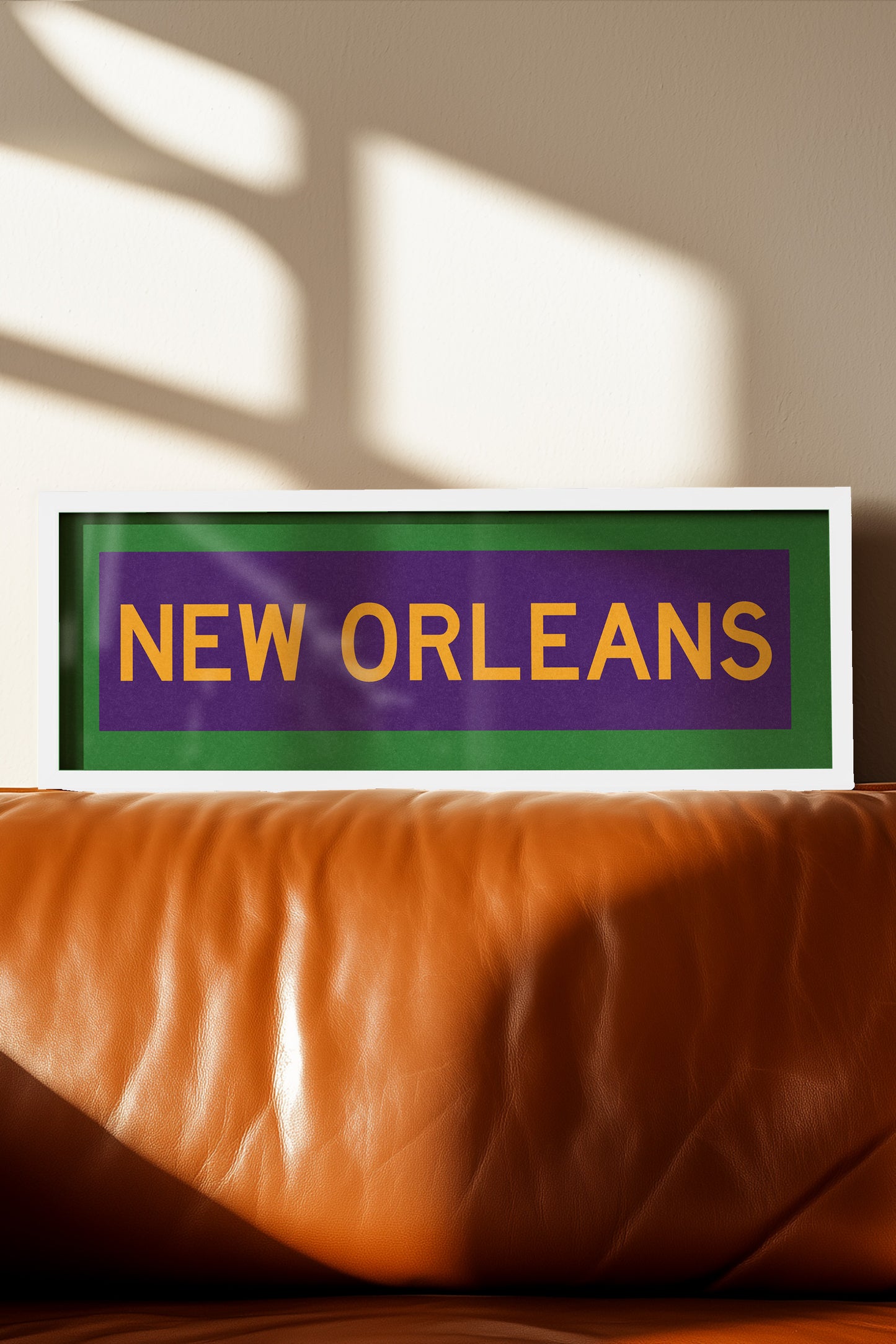 Framed New Orleans Mardi Gras Bus Scroll